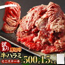 【ふるさと納税】【訳あり】厚切り牛ハラミ ミニステーキ ［選べる容量］500g ～ 1.5kg パック 塩味 牛肉 ステーキ ハラミ 焼肉 焼き肉 BBQ 不揃い 冷凍 外国産 送料無料