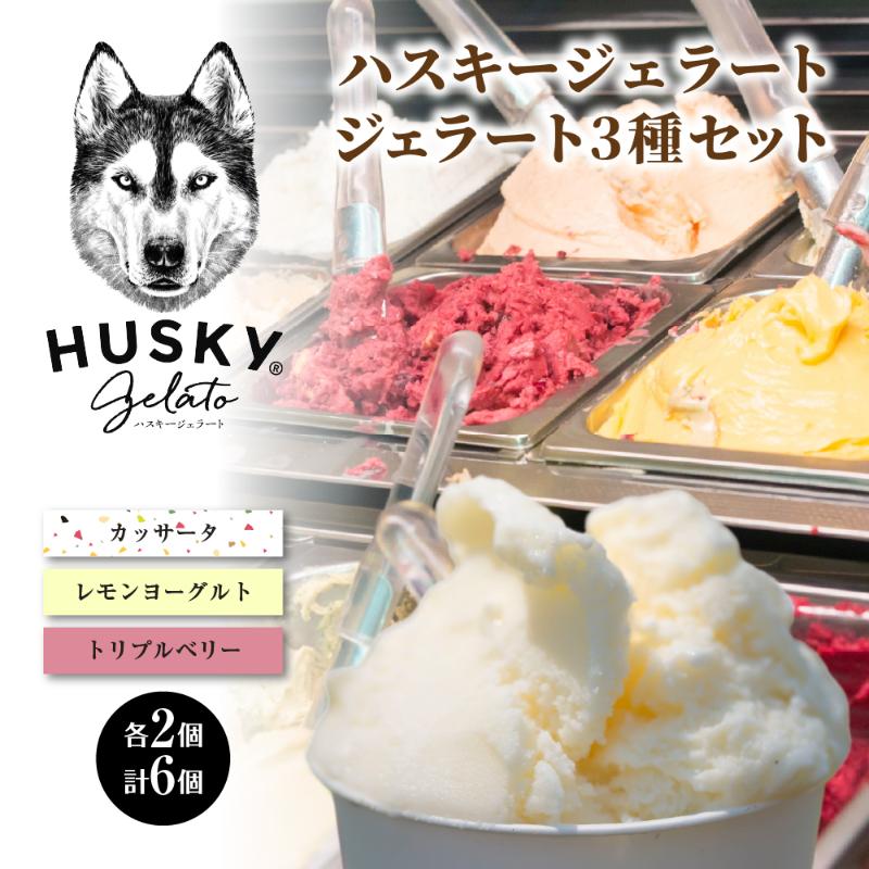 【ふるさと納税】ハスキージェラート ジェラート3種セット ジェラート イタリアンジェラート 3種類 各2個 計6個 カッサータ レモンヨーグルト トリプルベリー フレーバー アソート 素材 国産 日本産 お取り寄せグルメ ご当地 送料無料 新潟県 新潟市