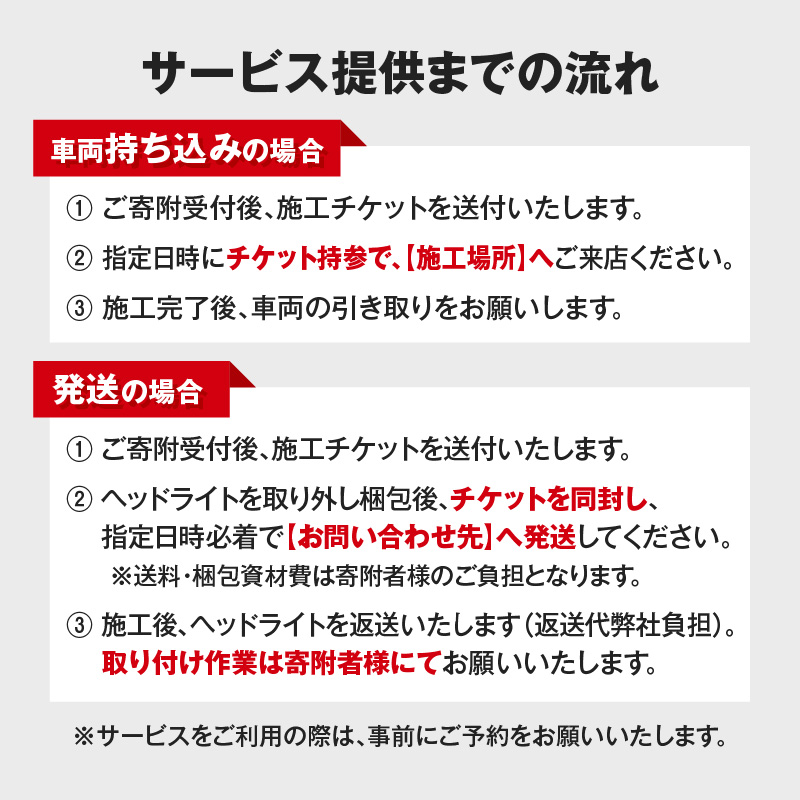 リペア専門店が贈る「ヘッドライトリペア+プロテクションフィルム施工チケット」