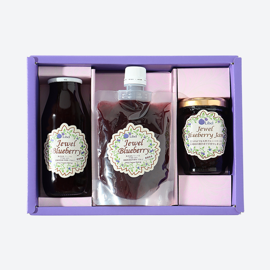 ＜Libel＞ブルーベリー3種セット（ジャム・寒天ゼリー・ジュース）各1個（計3個）