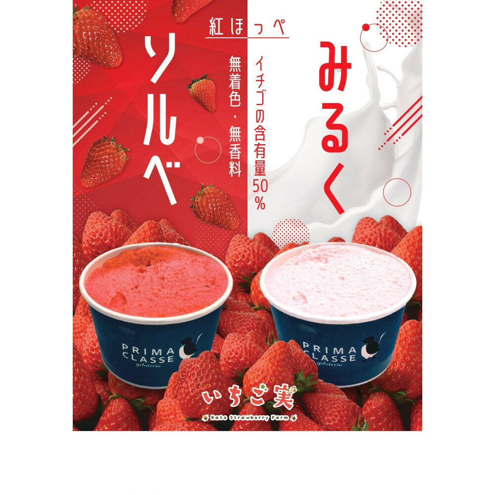 【ふるさと納税】紅ほっぺソルベ 紅ほっぺみるくセット（各3個入）【配送不可：離島】