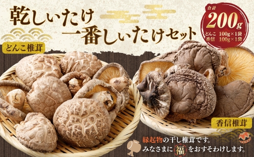 015-1334 乾しいたけ 一番しいたけセット きのこ しいたけ 椎茸 シイタケ セット 大分県産 国産 干し椎茸 どんこ椎茸 こうしん椎茸