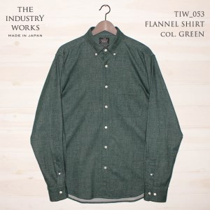 　播州織メンズネルシャツ「THE INDUSTRY WORKS」（1着）【TIW_053（グリーン）】 36-2