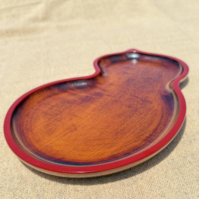 ふるさと納税 香川県 【香川漆器】30cmひょうたん盆　スリ漆渕朱 |  | 01