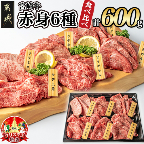 【☆クリスマス☆】宮崎牛赤身6種600g≪12月20日～23日お届け≫_16-2601-OJX