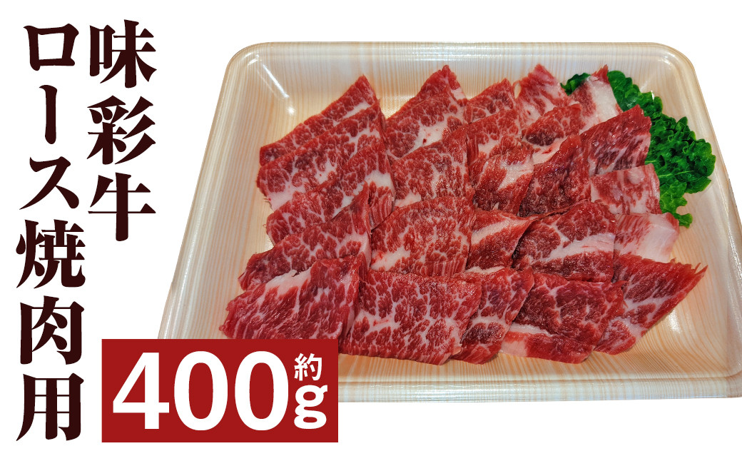 
            味彩牛 ロース焼肉用 約400g 牛肉 肉 お肉 にく ロース 焼肉 やきにく 焼き肉  熊本県 菊池市産 st-p
          