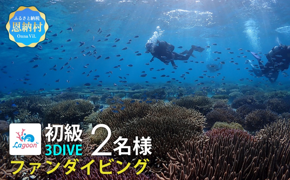 【恩納村ラグーン】ファンダイビング 初級 3DIVE 2名様