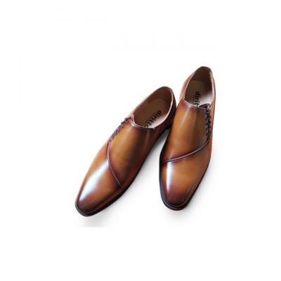 ふるさと納税 新潟市 0323牛革 サイドレースビジネスシューズ5502LBR サイズ24.5cm[54077091]