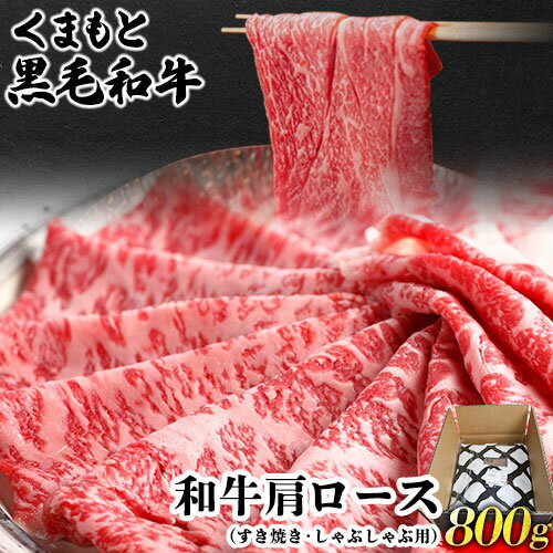 【ふるさと納税】くまもと黒毛和牛 肩ロース（すき焼き・しゃぶしゃぶ用）800g 肉のみやべ 《90日以内に出荷予定(土日祝除く)》 すきやき 牛丼