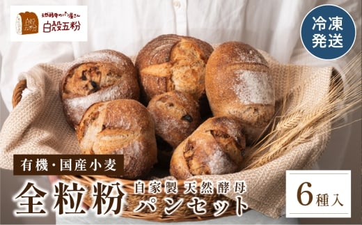 全粒粉パン ６種入り セット　全粒粉 国産小麦 有機 カンパーニュ オーガニック パンセット 詰め合わせ 天然酵母 冷凍