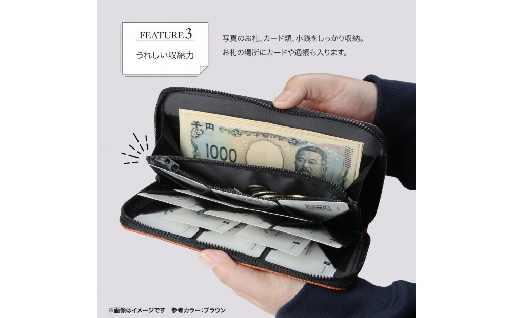 FUKUNARY 長財布 イエロー ミカサ MIKASA バレーボール ラウンドファスナー ファスナー ブランド メンズ レディース おしゃれ 大容量 小銭入れ 千菱 せんりょう 日本製 広島市 フクナリー M024