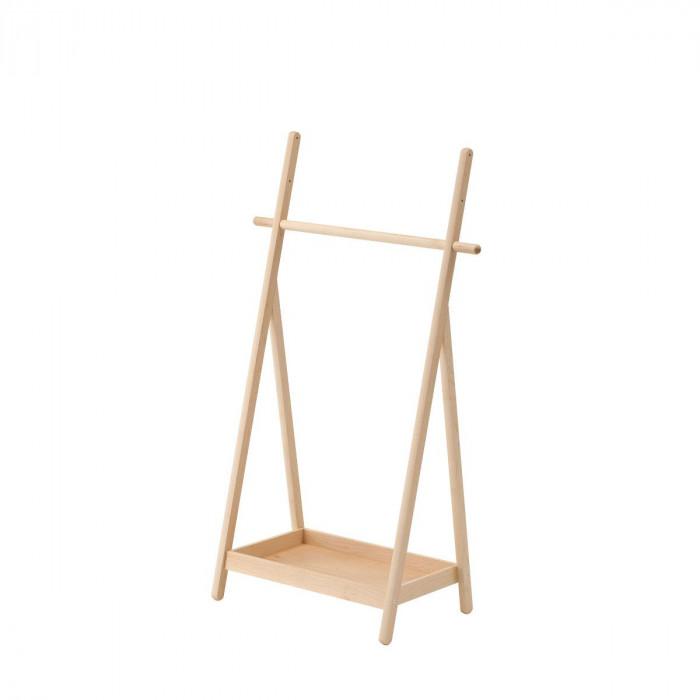 【ふるさと納税】旭川家具　コサイン　子どもラック （W:75.5×H:130×D:41cm）_00648 | 旭川家具 北海道 旭川市 木製 家具 高さ調節OK 3段階調節 コート掛け ハンガーラック 木製ラック トレー 鞄置き 鞄収納 洋服収納 見せる収納 入学祝い 入園祝い 贈り物
