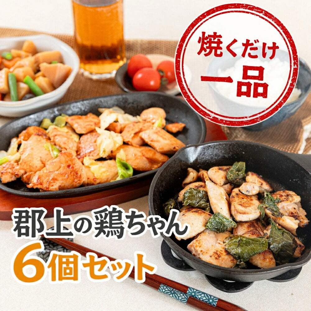 【ふるさと納税】郡上鶏ちゃん6個セット 味付け肉 もも 胸 皮 肝 醤油 塩麹 食品 精肉 肉加工品 鶏肉 セット 詰め合わせ わさび 山葵 ワサビ 15000円