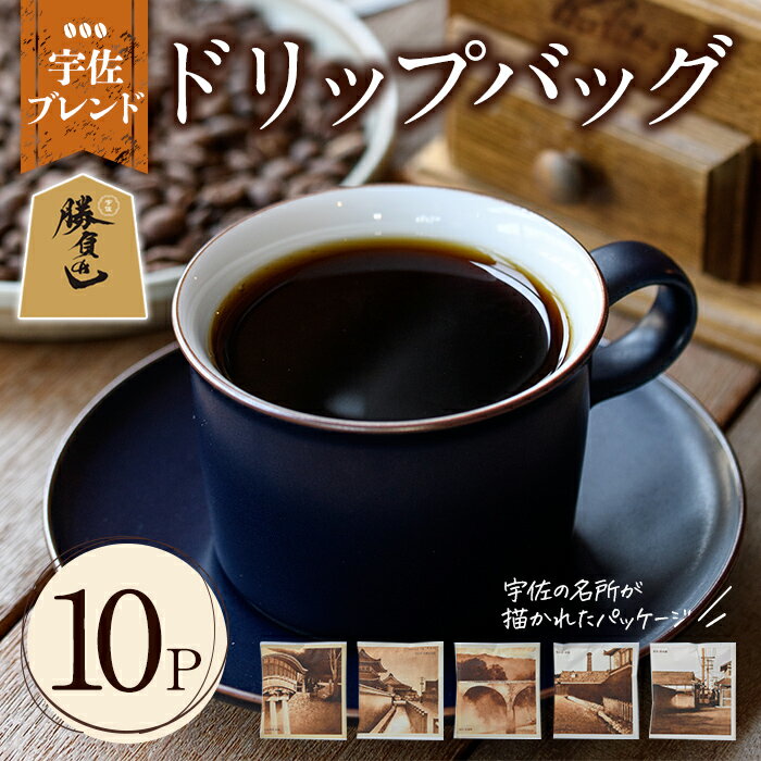 【ふるさと納税】宇佐ブレンド 宇佐の名所ドリップバッグ(計120g・12g×10P)コーヒー 珈琲 ドリップバッグ おしゃれ 常温 常温保存 セット 勝負めし 【104000102】【樹豆珈琲】