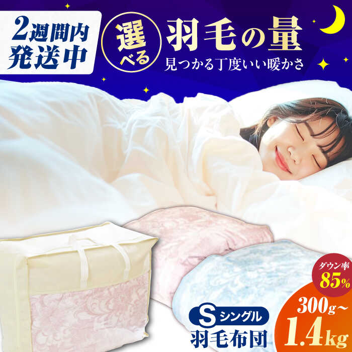 【ふるさと納税】【選べる羽毛量＋カラー】【工場直送】国産「筑後七国」羽毛掛け布団 抗菌・防臭加工 ダウンパワー340以上 ふとん 寝具 睡眠 広川町 / ヒラモリ株式会社