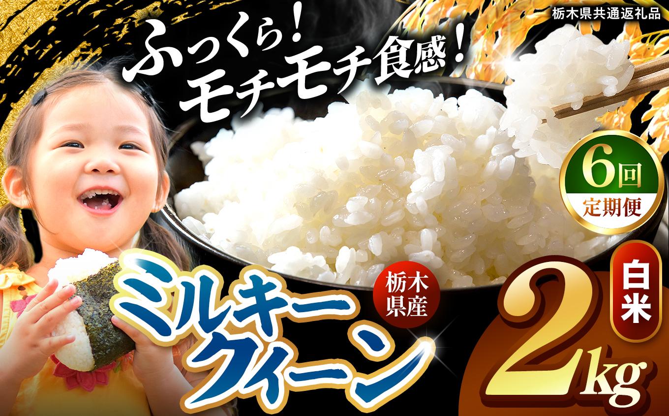 【定期便6回】栃木県産 ミルキークイーン 白米 2kg 2026年 先行予約 | 栃木県 矢板市 【6回】白米 2kg | 32400円