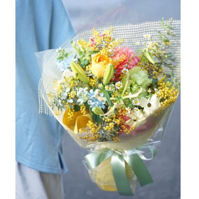ふるさと納税 高知市 【毎月定期便】生花花束 ブーケM初回花瓶付【CG023】全6回 |  | 01