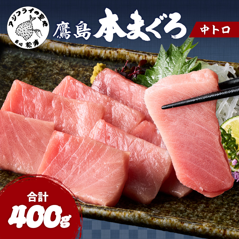 鷹島本まぐろ柵(中トロ)400g ( 本まぐろ まぐろ 鷹島本まぐろ マグロ まぐろ柵 中トロ )【134-0002】