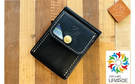 【レザーベース】うらそえ織マネークリップ（ブラック）