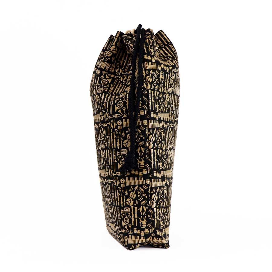 ＜印傳屋 上原勇七＞甲州印傳　印傳屋上原勇七　合切袋　黒×白　楽器