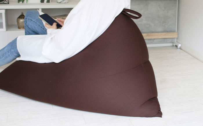 ビーズクッション ポルトBIG ブラウン | 日本製 補充可 大粒ビーズ ループ付 クッション | 北新有限会社 [BOBZ021]