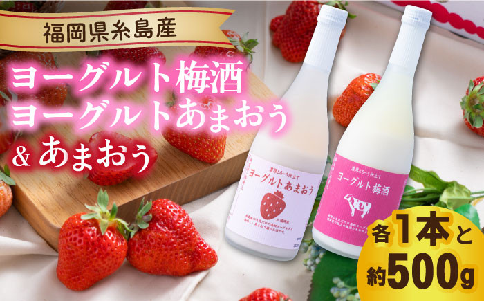 
【2024年2月上旬より順次発送】【春】ヨーグルトあまおう＆ヨーグルト梅酒 各720ml×あまおう 約250g×2パック 糸島市 / 南国フルーツ株式会社 [AIK019]
