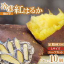 【ふるさと納税】【 定期便 3ヶ月 】冷凍 焼き芋 紅はるか Lサイズ ハーフカット 10個 約1.5kg | 芋 さつまいも 焼き芋 紅はるか 甘藷 定期 3回 やきいも デザート