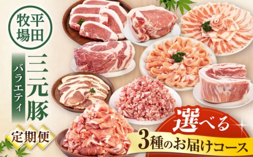 【大容量パック】【全7回定期便】 平田牧場 バラエティ定期便 ボリュームセット 《喜茂別町》【平田牧場】 肉 豚肉 ロース バラ肉 ステーキ セット 定期便 北海道 平田牧場 三元豚 [AJAP128]
