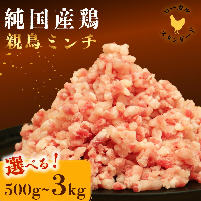 【ふるさと納税】 】平飼い地鶏のミンチ 500g 1kg 定期便 1kg×3回 親鳥 ミンチ 冷凍 純国産品 国産 平飼い 岡崎おうはん 鶏肉 地鶏 鳥 鶏 愛知 なごや 岡崎 愛媛 愛南町 カット済み 岡崎おうはん みんち 挽き肉 ひきにく 挽肉 ブランド 希少 ローカルスタンダード