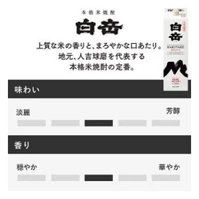 ふるさと納税 多良木町 本格米焼酎「白岳パック」1,800ml　6本セット |  | 01