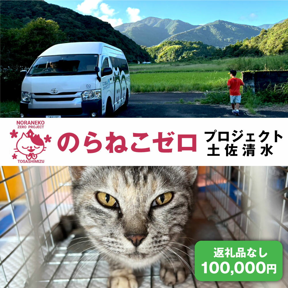 【ふるさと納税】のらねこゼロプロジェクト 一口 100,000円（30,000円分）返礼品なし 保護猫 ネコ 猫 ねこ 動物 保護 愛護 TNR活動応援 支援 寄付 殺処分ゼロ クラウンドファンディング クラファン 高知県 土佐清水市 ふるさとのうぜい【R01386】