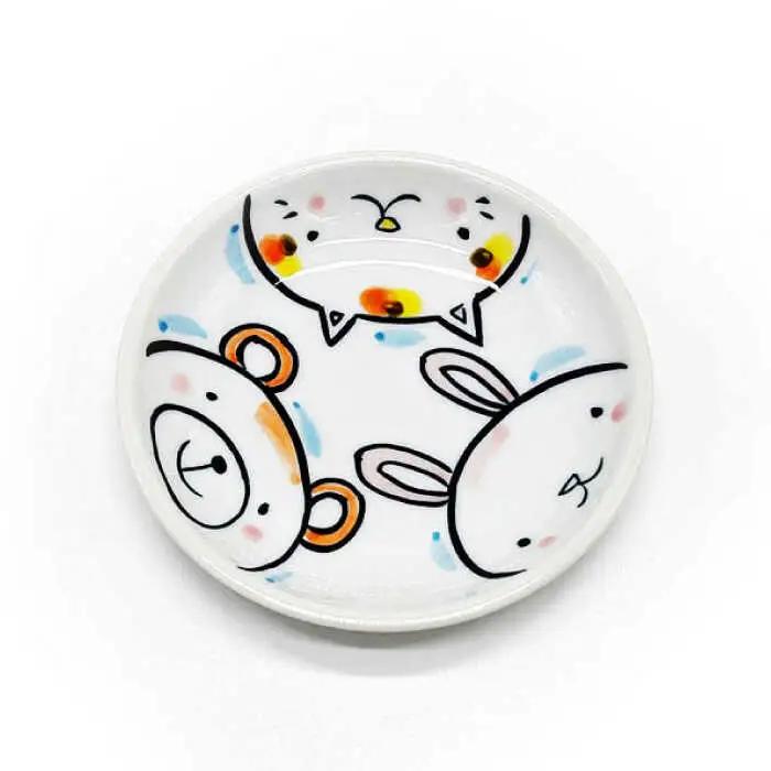 【波佐見焼】【名入れ】子供食器 セット（うさぎ・ねこ・くま） ベビー食器 食器 皿 【工房紫明】 [OF03]  波佐見焼