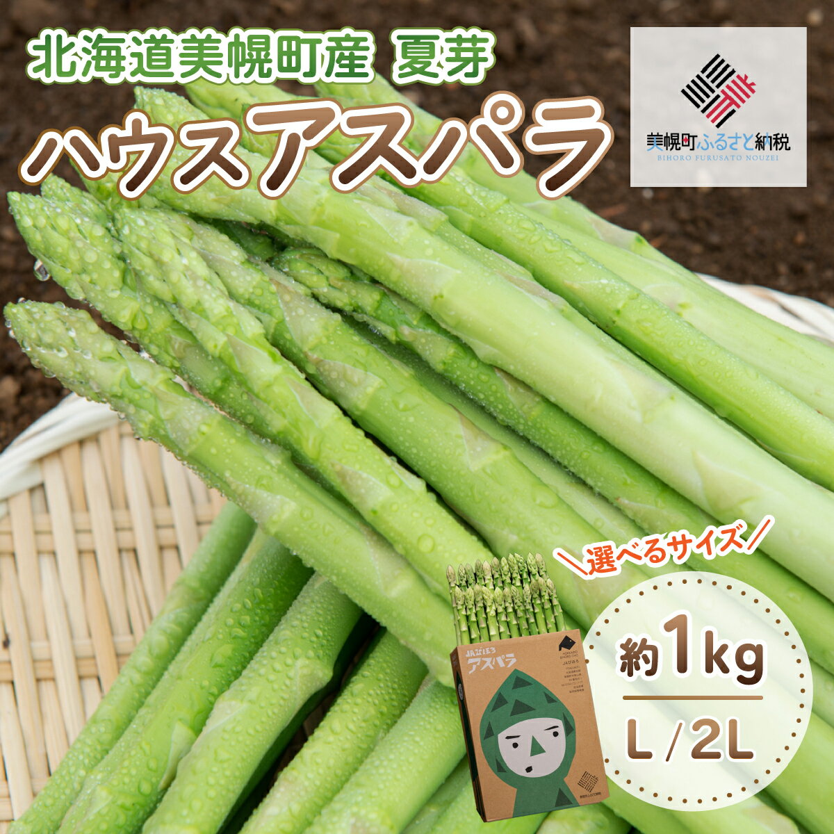 【ふるさと納税】【先行予約】2026年産 ハウスアスパラ(夏芽) 約1kg 選べる L / 2Lサイズ 【配送不可地域：離島】（2026年7月1日より順次発送）【 アスパラ アスパラガス ハウスアスパラ 野菜 健康 おかず 北海道 美幌町 送料無料 】