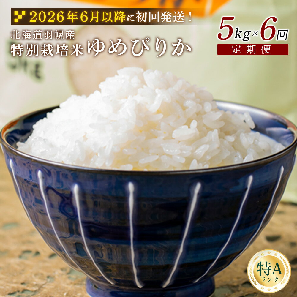 【ふるさと納税】★6月以降発送★【2025年産】 【定期便：6回】 北海道羽幌産 特別栽培米 ゆめぴりか5kg ｜ 5キロ 計30kg 計30キロ 米 定期 6回 ほどよい粘り 安心 安全 北海道米 ワンストップ ふるさと納税 北海道 羽幌町 羽幌【0811302】