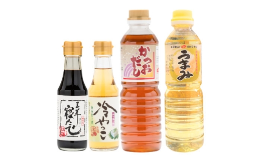 お醤油屋さんの四季のかをりセット 調味料 だし かつおだし 醤油 しょうゆ こいくち みりん ギフト 詰め合わせ 島根県雲南市/有限会社紅梅しょうゆ [AICV068]