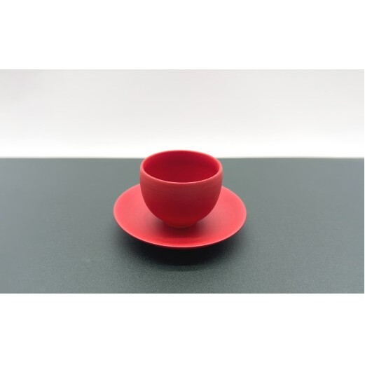 有田焼 深紅シリーズ そば猪口 ぐい呑み 小皿 3点セット【上福窯】食器 器 うつわ そばちょこ 酒器 皿 和モダン 赤 レッド 3点 セット 45000円 A45-386_イメージ3