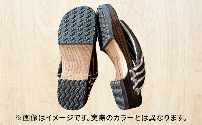 【選べるサイズ】日田下駄杉 紺色系(ビーチ) 25～27.5cm　日田市 / 月隈木履工業所　日田杉 外履き サンダル [ARBJ008]
