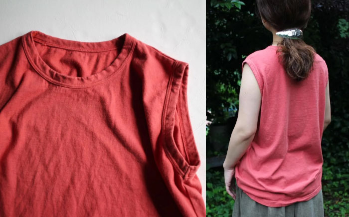 kito オーガニックコットン タンクトップ 【紅梅色】 / オーガニック コットン 綿100　手染め 草木染め タンクトップ トップス ファッション インナー 女性用 レディース ギフト 贈答 プレ