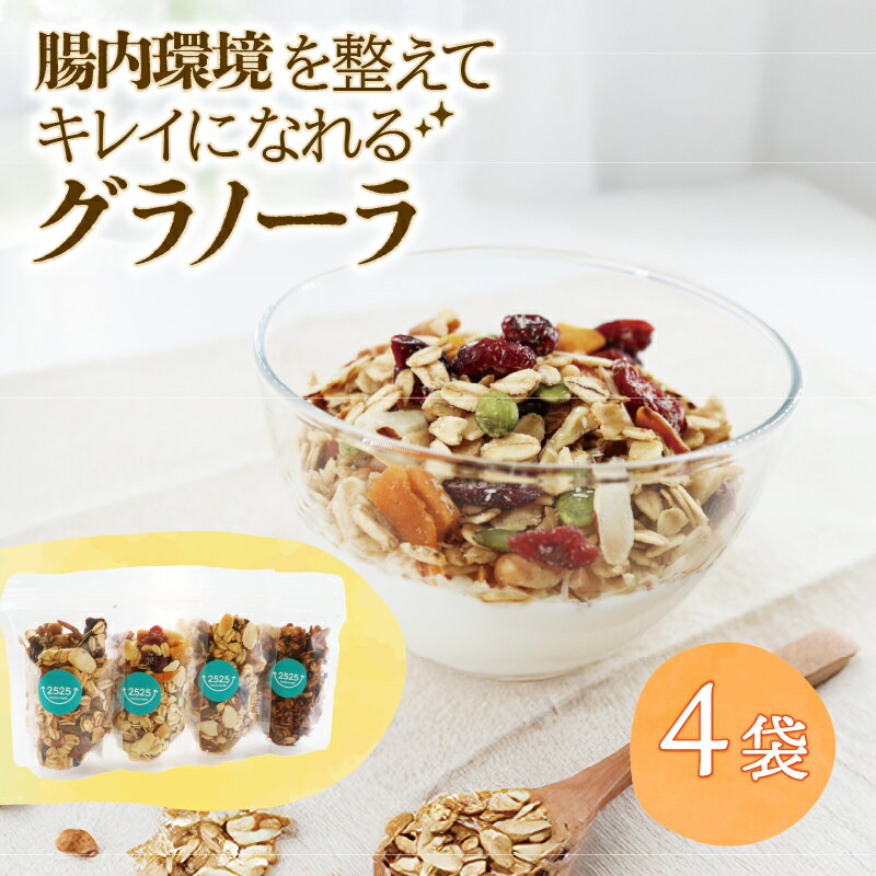 【ふるさと納税】 グラノーラ 4袋 鵠沼グラノーラ ダイエット 無添加 健康食 小分け 個包装 低糖質 糖質制限 糖質オフ 食物繊維 タンパク質 ヴィーガン 腸活 プレゼント ギフト 贈り物 ニコニコホームメイド 神奈川 湘南 藤沢