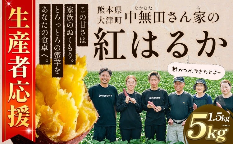 
                  熊本県大津町産 中無田農園の紅はるか 選べる 内容量 約1.5kg 約5kg (大中小サイズ不揃い) 熊本県大津町 《1-5日以内に出荷予定(土日祝除く)》 さつまいも 芋 スイートポテト 干し芋にも 名産地 特産品 秋 旬
                