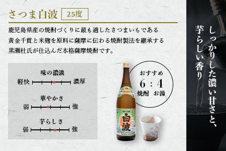 【さつま白波】25度 1800ml×6パックセット C7-7【配送不可地域：離島】