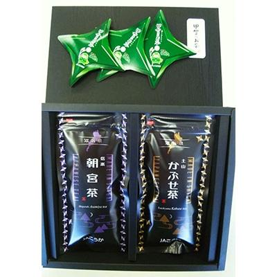 ふるさと納税 甲賀市 煎茶「忍」セット(朝宮茶100g・かぶせ茶100g)、紅茶TB手裏剣×3ヶ