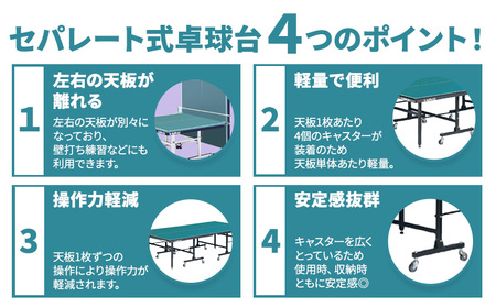 メンテナンス性に優れたセパレート式卓球台 MS300 株式会社三英《60日以内に出荷予定(土日祝除く)》 千葉県 流山市 卓球台 卓球ネット 卓球 部活 卓球ホッケー