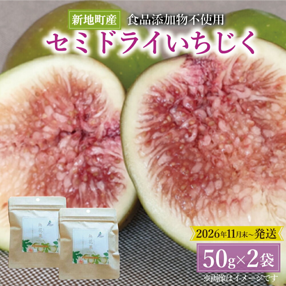 【ふるさと納税】 いちじく セミドライフルーツ 50g×2袋 国産 添加物不使用 ＜2026年11月下旬順次配送＞｜加工品 おやつ ドライフルーツ 柔らか 美容 スイーツ しっとり 持ち運び 福島県 新地町 送料無料 イチジク ドライいちじく お試し 健康 乾燥果物 無花果 デザート
