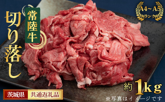 
No.438 【常陸牛】切り落し　約1kg＜茨城県共通返礼品＞ ／ お肉 A4ランク以上 幅広く使える 茨城県
