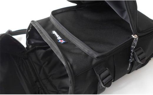 005-100 【ネイビー】Revolla撥水ポリナイロン スクエアボックスリュック 男女兼用 11リットル