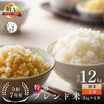 ふるさと納税 余市町 ◇令和7年産◇余市産 特選ブレンド米(玄米・精米) 12kg_Y067-0374