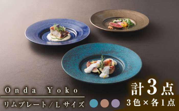 
            【美濃焼】 恩田陽子 リムプレート 皿 L 3色各1点 計3点セット グリーン ゴールド パープル 瑞浪市 / JS企画 食器 プレート おしゃれ セット [AZAZ032]
          