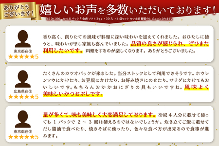 かつお パック「 金虎 ソフト3g」×30入×4袋セット カツオ節 鰹節 (a10-106)