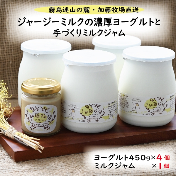 【C055】【霧島連山の麓・加藤牧場直送】ジャージーミルクの濃厚ヨーグルトと手作りミルクジャム